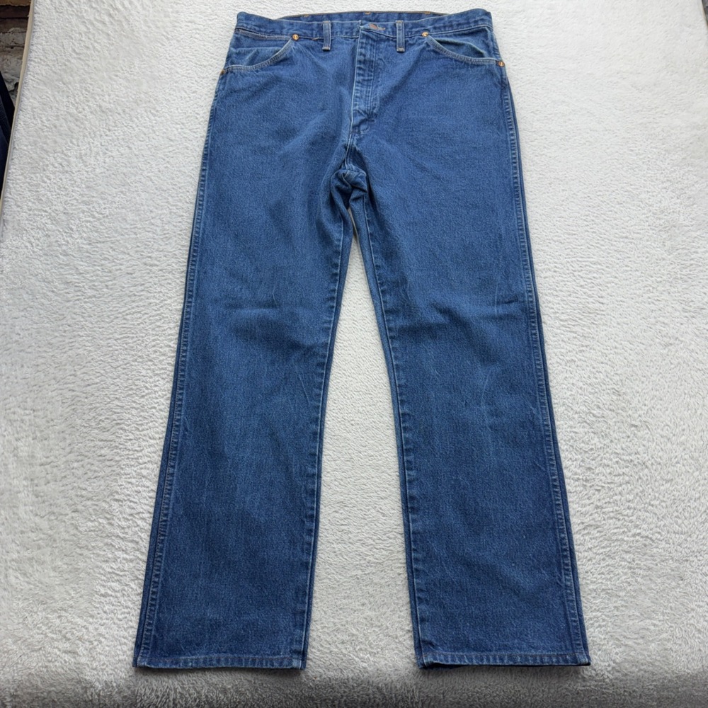 Wrangler 13MWZ Cowboy Cut Jeans Mens 38x34 Blue Denim Made in USA Vintage